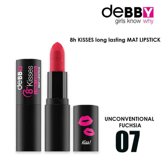 Debby Long Lasting Matte Lipstick 8H Kisses 07 Unconventional Fuchsia 