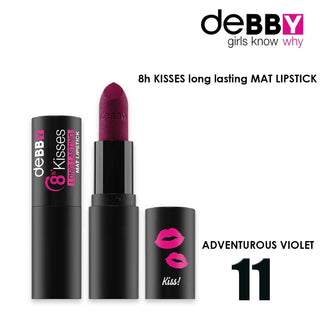 Debby Long-Lasting Matte Lipstick 8H Kisses 11 Adventurous Violet 