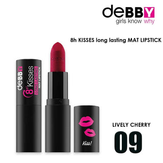 Debby Long Lasting Matte Lipstick 8H Kisses 09 Lively Cherry 