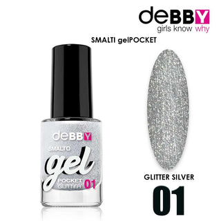 Debby Gel Polish Pocket 01 Silver Glitter 