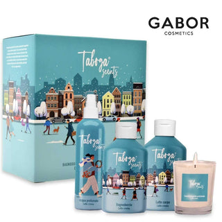 Taboga Leche Crema de Ducha 280 Ml + Leche Corporal 280 Ml + Agua Perfumada 150 Ml + Vela 