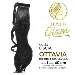 Hair Glam Ottavia Coda con Velcro Fibra Revolution 60,1 cm — Extension Capelli