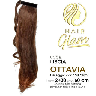 Hair glam Coda Ottavia Velcro Fibra Revolution 60 cm 2+30 — Extension capelli