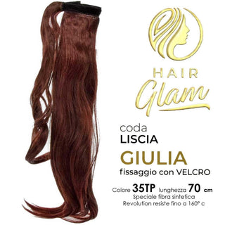 Hair glam Coda Giulia Velcro Fibra Revolution 35Tp 70 cm — Extension capelli