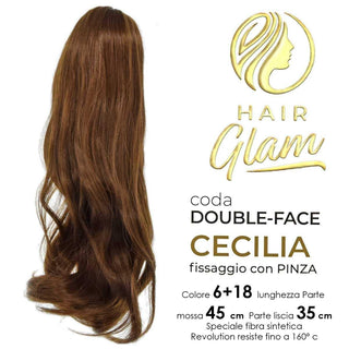Hair Glam Coda Cecilia Double-Face Fibra 6+18 Revolution — Extension capelli