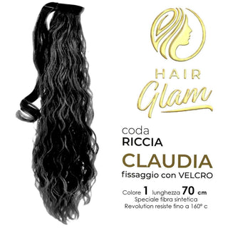 Hair glam Coda Claudia Riccia Velcro Fibra Revolution 1 70 cm — Extension capelli