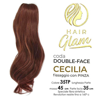 Hair glam Coda Cecilia Double-Face Pinza Fibra 35Tp Revolution — Extension capelli