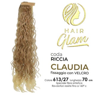 Hair glam Coda Claudia Riccia Velcro Fibra Revolution 613/27 70 cm — Extension capelli