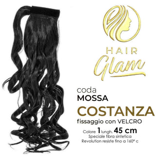 Hair glam Coda Costanza Mossa Velcro Fibra Revolution 1 45 cm — Extension capelli
