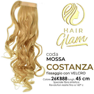 Hair glam Coda Costanza Mossa Velcro Fibra Revolution 26Kb88 45 cm — Extension capelli
