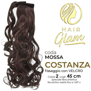 Hair glam Coda Costanza Mossa Velcro Fibra Revolution 45 cm — Extension capelli