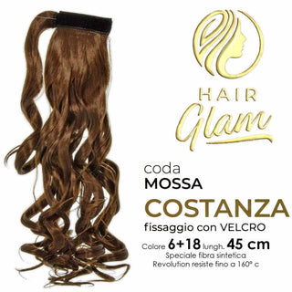 Hair glam Coda Costanza Mossa Velcro Fibra Revolution 6+18 45 cm — Extension capelli