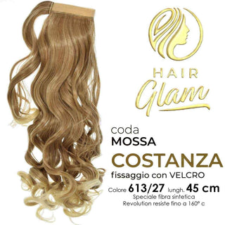 Hair glam Coda Costanza Mossa Velcro Fibra Revolution 613/27 45 cm — Extension capelli