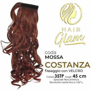Hair Glam Coda Costanza Mossa Velcro Fibra Revolution 35TP Lungh.45cm — Extension capelli