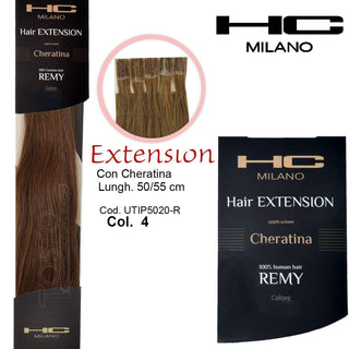 Hc Milano Extension Cheratina Remy 50/55 cm 20 Pezzi Castano — Extension capelli