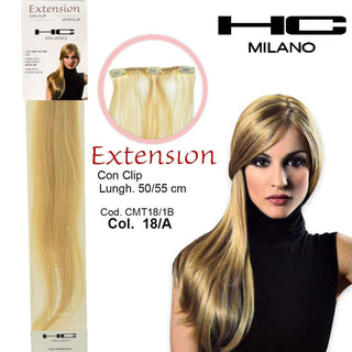 HC Milano Extension 3 Clip No Remy Largh. 14-16 cm Lungh. 50 cm 18A Biondo Chiaro — Extension Capelli