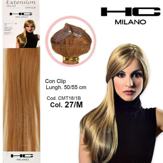HC Milano Extension 3 Clip No Remy 14-16 cm 50 cm 27M Biondo Chiaro Dorato — Capelli Extension