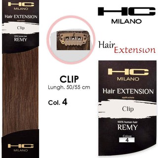Hc Milano Extension 3 Clip Remy Col.4 Castano Chiaro Dorato 5,3 Largh.14-16Cm Lungh.50Cm — Extension capelli