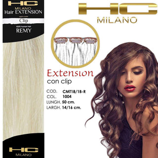 Hc Milano 3クリップエクステンション レミー 幅14-16cm 長さ50cm Col.1004 グレー