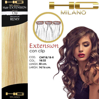 Hc Milano Prodloužení 3 Clip Remy Largh.14-16Cm Délka.50Cm Barva.18/22 Melírované Zesilovač Zesvětlení/Popelavě Platinová Blond 12/12A 