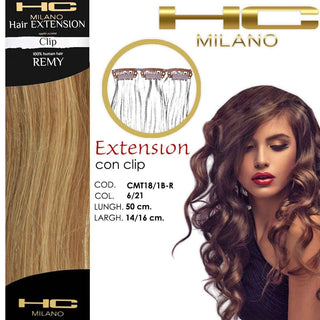 Hc Milano Extension 3 Clip Remy 6/21 Biondo Scuro Dorato Biondo Chiarissimo Luminoso Largh.14-16Cm Lungh.50Cm — Extension capelli