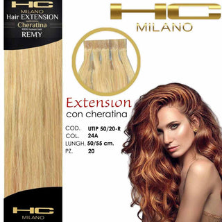HC Milano Extension Cheratina Remy 50/55 cm 20 pezzi Col. 24A — Extension