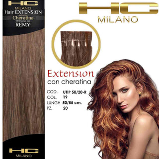HC Milano Extension Cheratina Remy 50/55 cm 20 pezzi Col. 19 Biondo Chiaro EC 8,00 — Extension