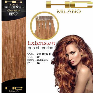 Hc Milano Extension Cheratina Remy 50/55 cm Col.30 Biondo Dorato 20 pezzi — Extension capelli