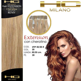 Hc Milano Extension Cheratina Remy 50/55 cm Col.20 Biondo 20 pezzi — Extension capelli