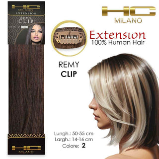 HC Milano Remy 3 Clip 1 Striscia 14-16 cm 55 cm Col.2 — Capelli Extension