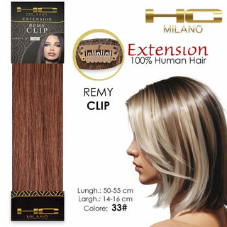 Hc Milano Capelli Naturali 3 Clip Remy Col.33 Largh.14-16cm Lungh.55cm — Extension capelli