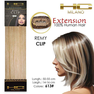 Hc Milano Capelli Naturali 3 Clip Remy Col.613 Largh.14-16cm Lungh.55cm — Extension capelli