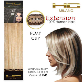 Hc Milano Capelli Naturali 3 Clip Remy Col.615 Largh.14-16cm Lungh.55cm — Extension capelli