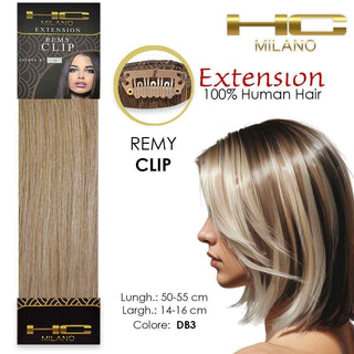 Hc Milano Capelli Naturali 3 Clip Largh.14-16 cm Lungh.55 cm Col.Db3 — Extension capelli