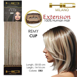 Hc Milano Capelli Naturali 3 Clip Remy Col.1004 Largh.14-16cm Lungh.55cm — Extension capelli