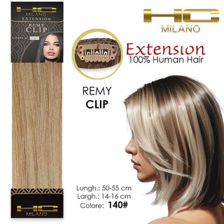 Hc Milano Capelli Naturali 3 Clip Remy Col.140 Largh.14-16cm Lungh.55cm — Extension capelli