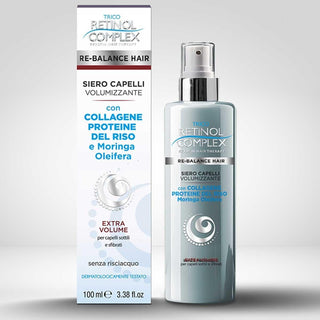 Keratin complex Retinol Complex Siero Capelli Volumizzante Collagene Protezione Riso + Moringa 100 ml — Siero capelli