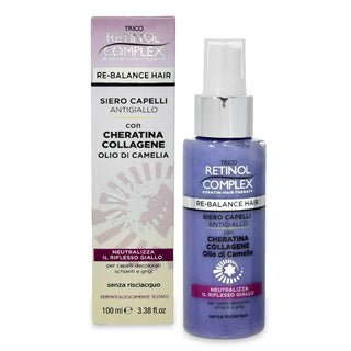 Keratin Complex סרום 100 מ"ל אנטי-צהוב עם קרטין, קולגן ושמן קמליה 