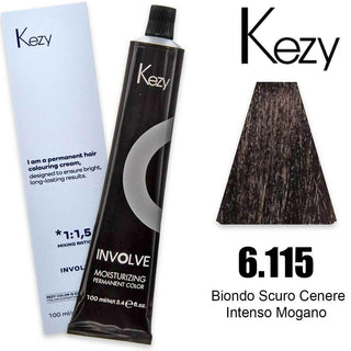 Kezy Involve Color Biondo Scuro Cenere Intenso Mogano 6.115 100 ml — Colorante capelli