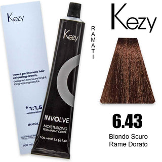 Kezy Involve Color 100ml Biondo Scuro Rame Dorato 6.43 — Colorante per capelli