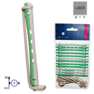 Labor Bigodino Permanente Lungo 90 x 6 mm 12 pezzi — Bigodini permanenti
