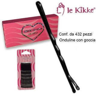 Le kikke Bossidante Onduline 7 cm Nero 36 carte 12 pezzi — Accessorio capelli