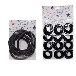 Le kikke Elastici Nero D. 4,5 72 pezzi 12 buste — Accessorio capelli