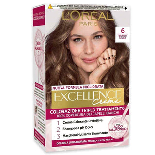 巴黎欧莱雅三重护理染发膏 Excellence N 6 深金色 