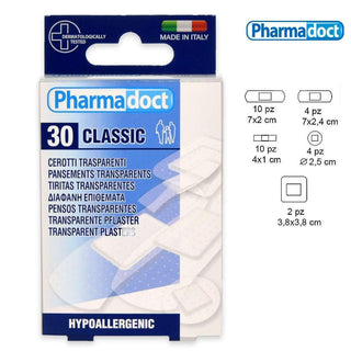Pharmadoct Assorterede gennemsigtige plastre 30 stk 