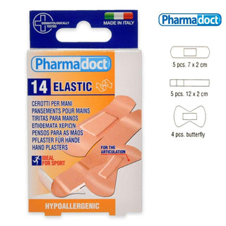 Pharmadoct Mano in Tessuto Elastico Assortiti 14 pezzi — Cerotti
