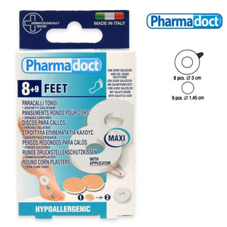 Pharmadoct Piedi Paracalli Grandi Rotondi In Lattice 8 pezzi + 9 Dischetti Callifughi — Cerotto