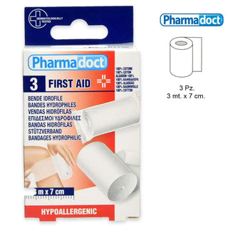 Pharmadoct Hydrofile bandager 3 M X 7 Cm 3 stykker 