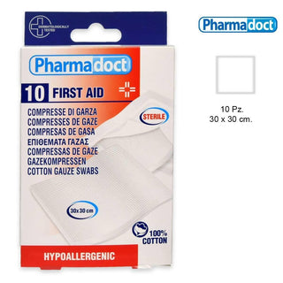 Pharmadoct Compresse Garza Sterile 30 x 30 10 pezzi — Garza sterile