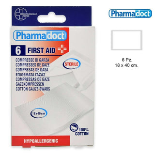 Pharmadoct 6 sterile gazekompresser 18 x 40 cm 